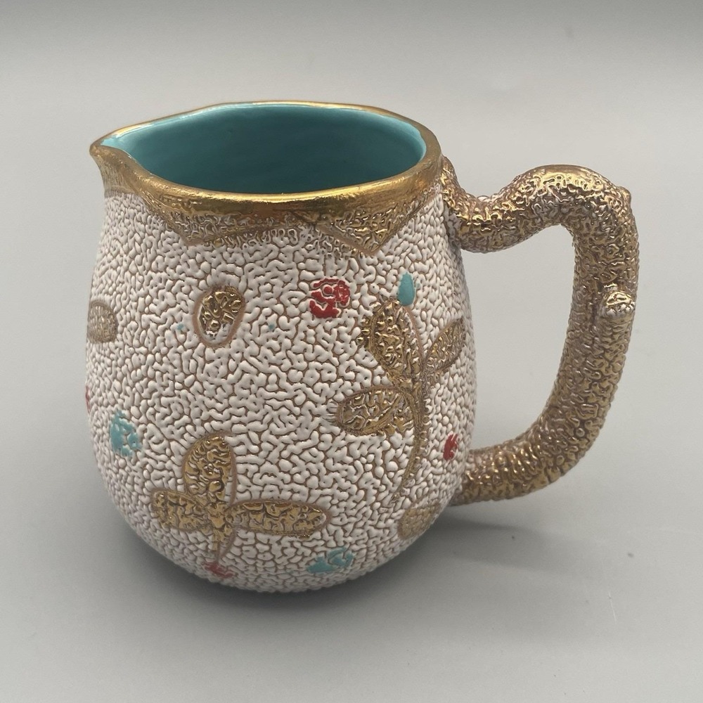 1960s Fratelli Fanciullacci Lava Pebble Glaze Italian Pottery Creamer Small Jug